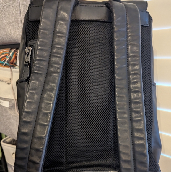 EUC Coach Smith full grain black leather terrain Track laptop backpack C2710 - Picture 7 of 16